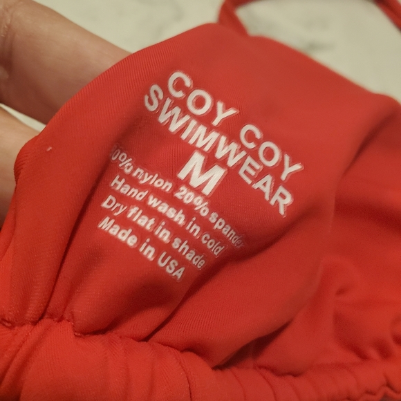 COY COY SWIMWEAR Red Triangle Bikini Top - Medium - Picture 3 of 3